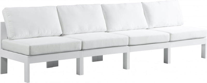 [HOT DEAL] Nizuc Fabric / Foam / Aluminum White Outdoor Patio Modular Sofa
