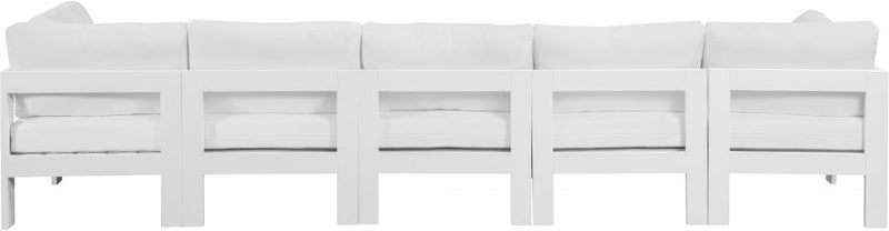 [HOT DEAL] Nizuc Fabric / Foam / Aluminum White Outdoor Patio Modular Sofa
