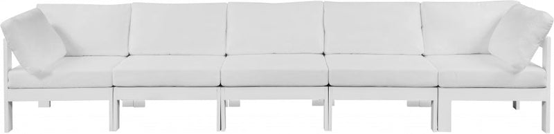 [HOT DEAL] Nizuc Fabric / Foam / Aluminum White Outdoor Patio Modular Sofa
