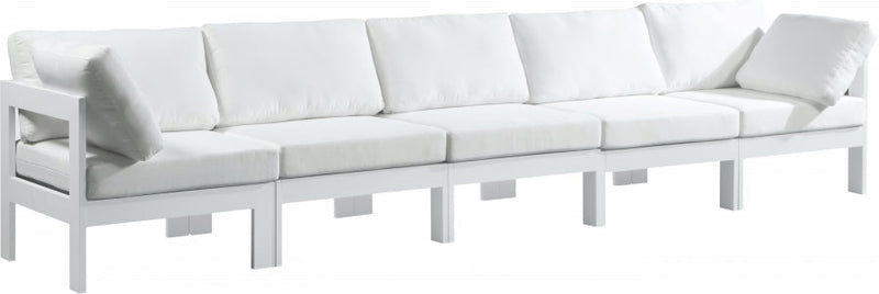 [HOT DEAL] Nizuc Fabric / Foam / Aluminum White Outdoor Patio Modular Sofa