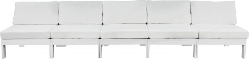[HOT DEAL] Nizuc Fabric / Foam / Aluminum White Outdoor Patio Modular Sofa