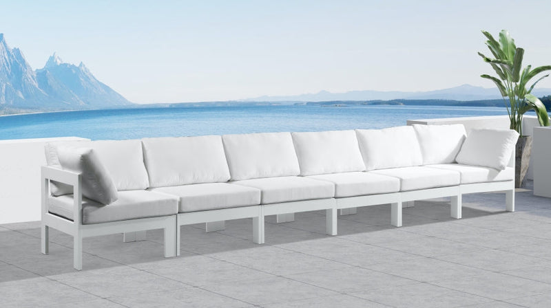 [HOT DEAL] Nizuc Fabric / Foam / Aluminum White Outdoor Patio Modular Sofa