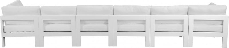 [HOT DEAL] Nizuc Fabric / Foam / Aluminum White Outdoor Patio Modular Sofa