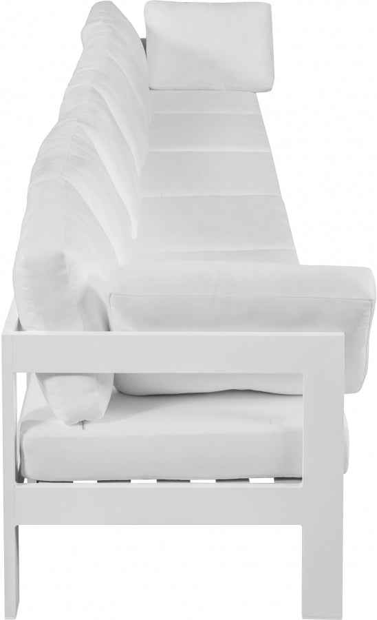 [HOT DEAL] Nizuc Fabric / Foam / Aluminum White Outdoor Patio Modular Sofa