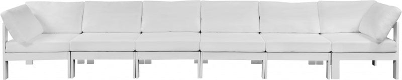 [HOT DEAL] Nizuc Fabric / Foam / Aluminum White Outdoor Patio Modular Sofa