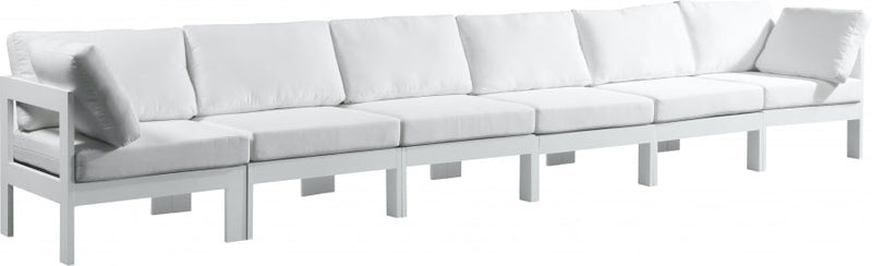 [HOT DEAL] Nizuc Fabric / Foam / Aluminum White Outdoor Patio Modular Sofa