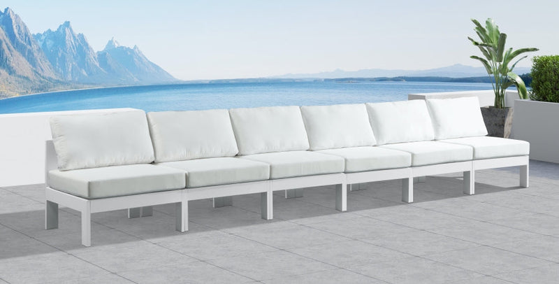 [HOT DEAL] Nizuc Fabric / Foam / Aluminum White Outdoor Patio Modular Sofa