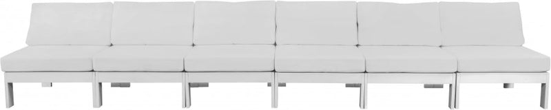 [HOT DEAL] Nizuc Fabric / Foam / Aluminum White Outdoor Patio Modular Sofa