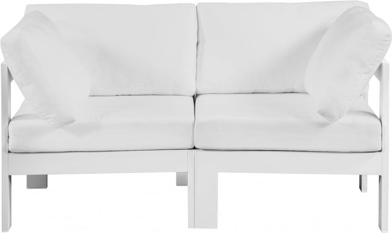 [HOT DEAL] Nizuc Fabric / Foam / Aluminum White Outdoor Patio Modular Sofa