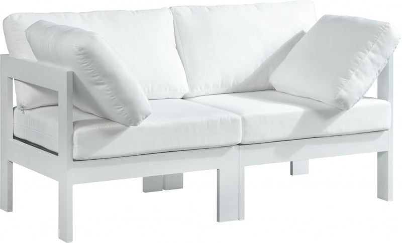 [HOT DEAL] Nizuc Fabric / Foam / Aluminum White Outdoor Patio Modular Sofa