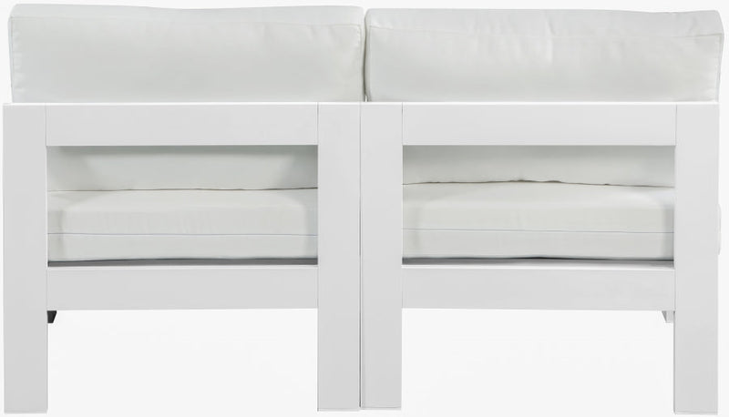[HOT DEAL] Nizuc Fabric / Foam / Aluminum White Outdoor Patio Modular Sofa