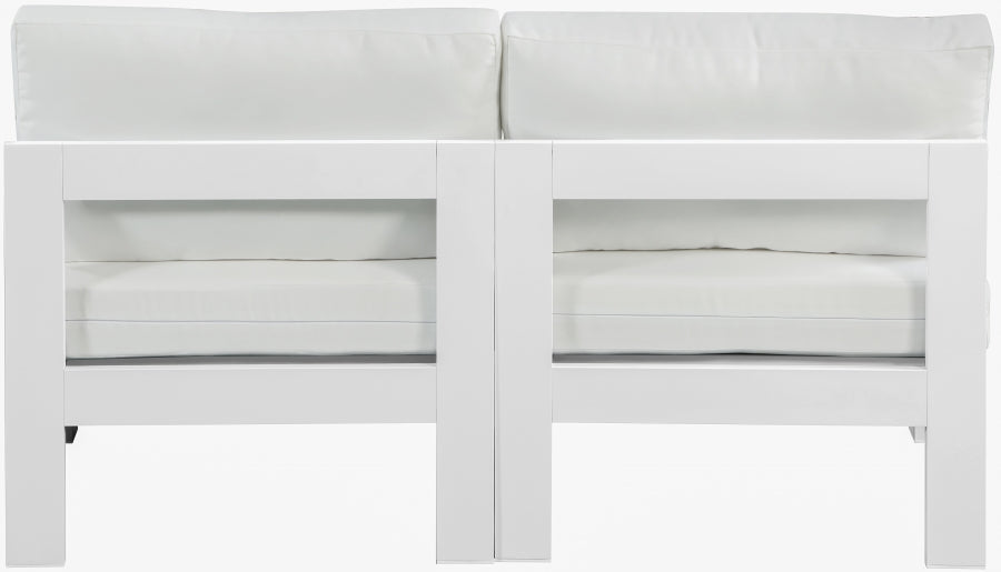 [HOT DEAL] Nizuc Fabric / Foam / Aluminum White Outdoor Patio Modular Sofa