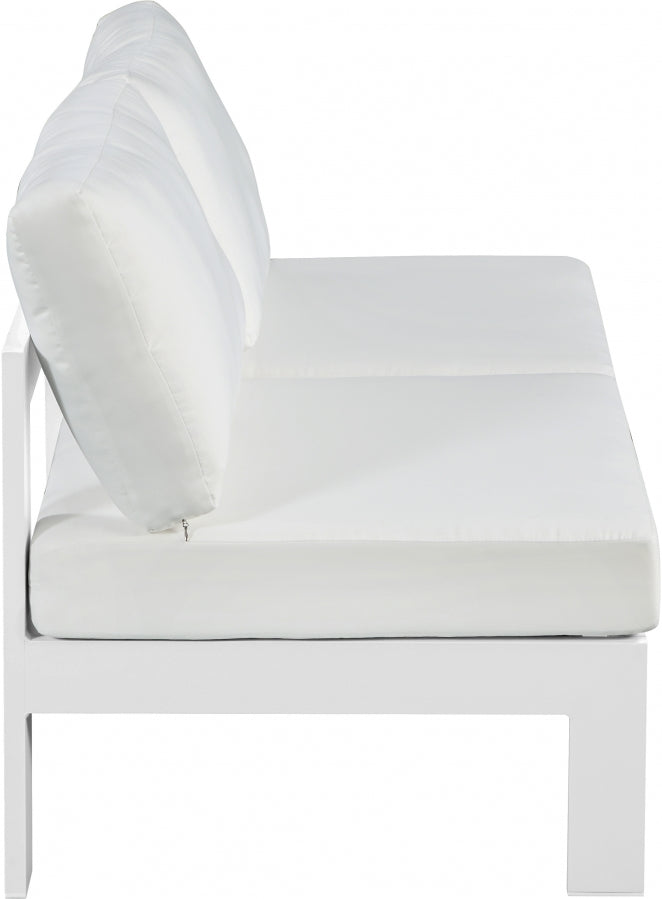 [HOT DEAL] Nizuc Fabric / Foam / Aluminum White Outdoor Patio Modular Sofa