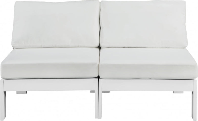 [HOT DEAL] Nizuc Fabric / Foam / Aluminum White Outdoor Patio Modular Sofa