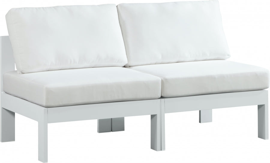 [HOT DEAL] Nizuc Fabric / Foam / Aluminum White Outdoor Patio Modular Sofa