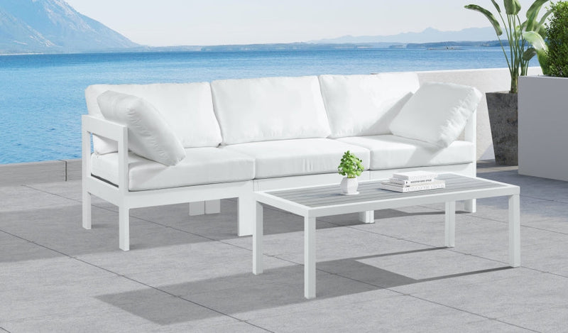 [HOT DEAL] Nizuc Fabric / Foam / Aluminum White Outdoor Patio Modular Sofa