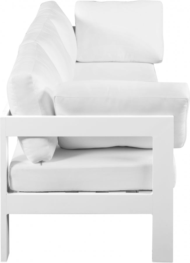 [HOT DEAL] Nizuc Fabric / Foam / Aluminum White Outdoor Patio Modular Sofa