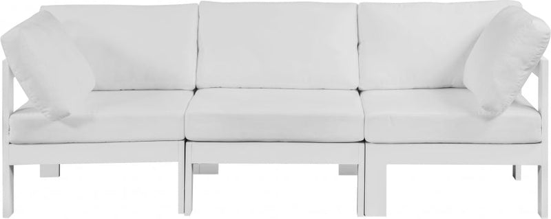 [HOT DEAL] Nizuc Fabric / Foam / Aluminum White Outdoor Patio Modular Sofa