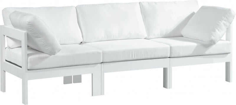 [HOT DEAL] Nizuc Fabric / Foam / Aluminum White Outdoor Patio Modular Sofa