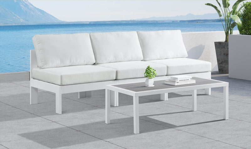 [HOT DEAL] Nizuc Fabric / Foam / Aluminum White Outdoor Patio Modular Sofa
