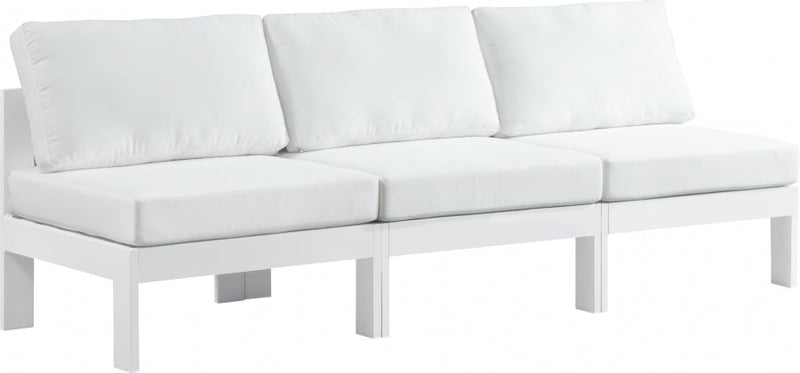[HOT DEAL] Nizuc Fabric / Foam / Aluminum White Outdoor Patio Modular Sofa