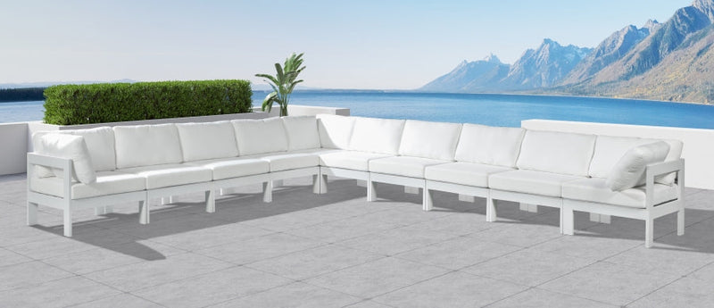[HOT DEAL] Nizuc Fabric / Foam / Aluminum White Outdoor Patio Modular Sectional