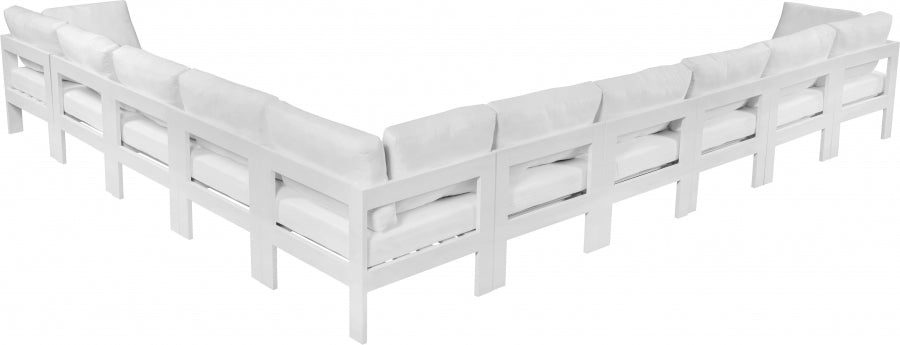[HOT DEAL] Nizuc Fabric / Foam / Aluminum White Outdoor Patio Modular Sectional