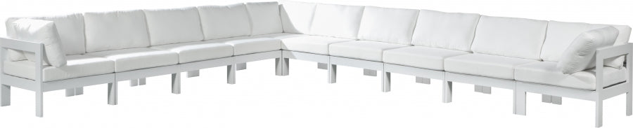 [HOT DEAL] Nizuc Fabric / Foam / Aluminum White Outdoor Patio Modular Sectional