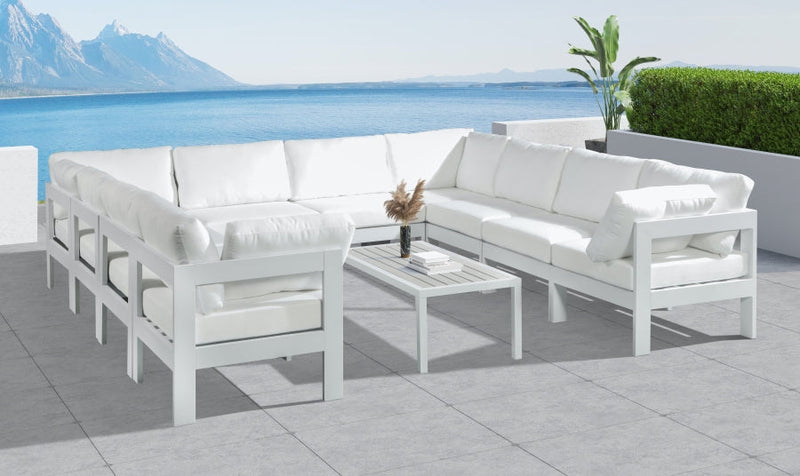 [HOT DEAL] Nizuc Fabric / Foam / Aluminum White Outdoor Patio Modular Sectional