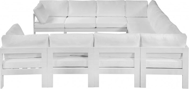 [HOT DEAL] Nizuc Fabric / Foam / Aluminum White Outdoor Patio Modular Sectional