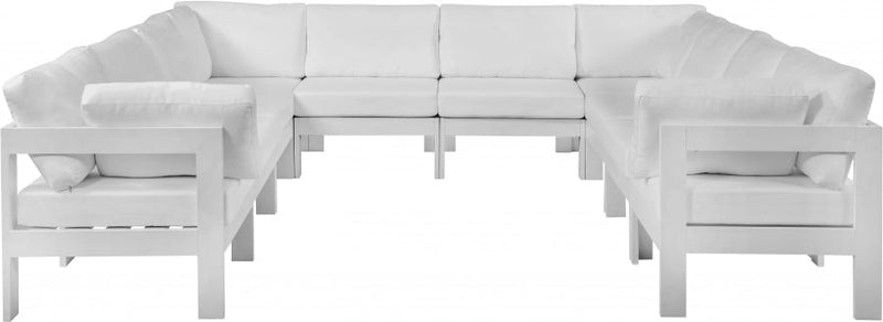 [HOT DEAL] Nizuc Fabric / Foam / Aluminum White Outdoor Patio Modular Sectional