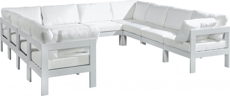 [HOT DEAL] Nizuc Fabric / Foam / Aluminum White Outdoor Patio Modular Sectional