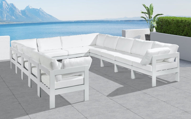 [HOT DEAL] Nizuc Fabric / Foam / Aluminum White Outdoor Patio Modular Sectional