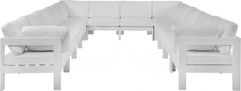 [HOT DEAL] Nizuc Fabric / Foam / Aluminum White Outdoor Patio Modular Sectional