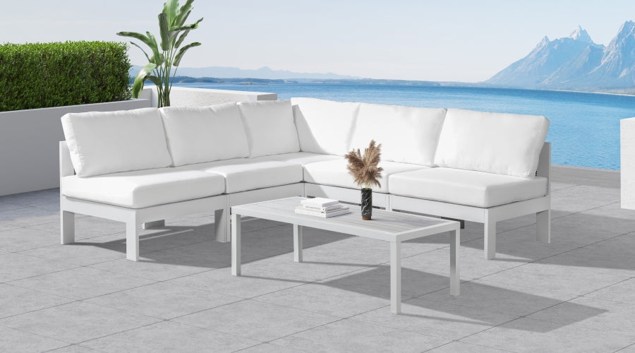[HOT DEAL] Nizuc Fabric / Foam / Aluminum White Outdoor Patio Modular Sectional