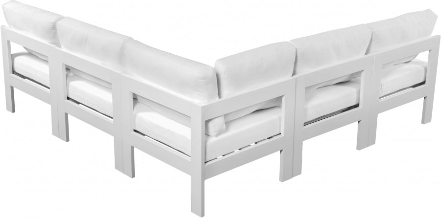 [HOT DEAL] Nizuc Fabric / Foam / Aluminum White Outdoor Patio Modular Sectional