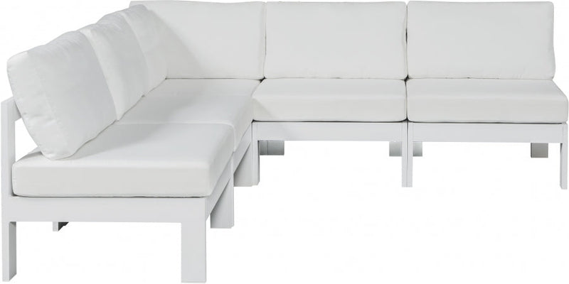 [HOT DEAL] Nizuc Fabric / Foam / Aluminum White Outdoor Patio Modular Sectional