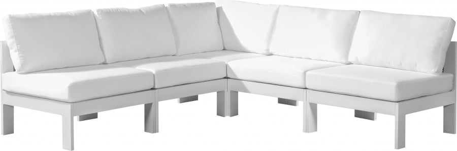 [HOT DEAL] Nizuc Fabric / Foam / Aluminum White Outdoor Patio Modular Sectional