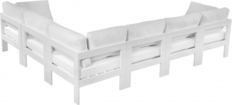 [HOT DEAL] Nizuc Fabric / Foam / Aluminum White Outdoor Patio Modular Sectional