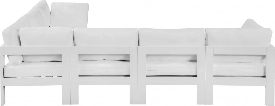 [HOT DEAL] Nizuc Fabric / Foam / Aluminum White Outdoor Patio Modular Sectional