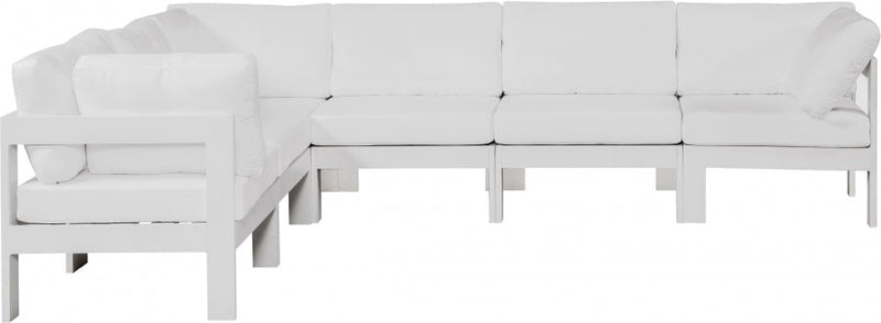 [HOT DEAL] Nizuc Fabric / Foam / Aluminum White Outdoor Patio Modular Sectional