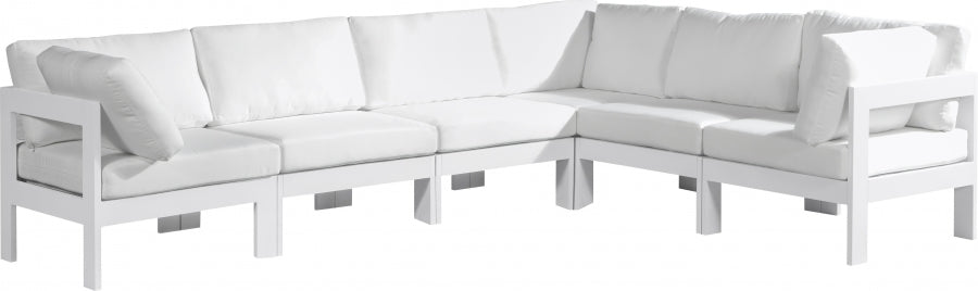 [HOT DEAL] Nizuc Fabric / Foam / Aluminum White Outdoor Patio Modular Sectional