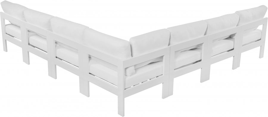 [HOT DEAL] Nizuc Fabric / Foam / Aluminum White Outdoor Patio Modular Sectional