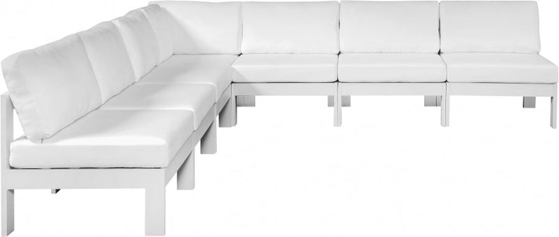 [HOT DEAL] Nizuc Fabric / Foam / Aluminum White Outdoor Patio Modular Sectional