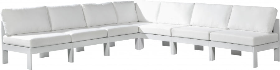 [HOT DEAL] Nizuc Fabric / Foam / Aluminum White Outdoor Patio Modular Sectional
