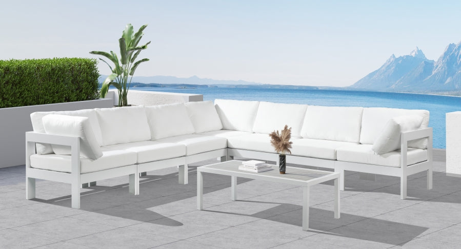 [HOT DEAL] Nizuc Fabric / Foam / Aluminum White Outdoor Patio Modular Sectional