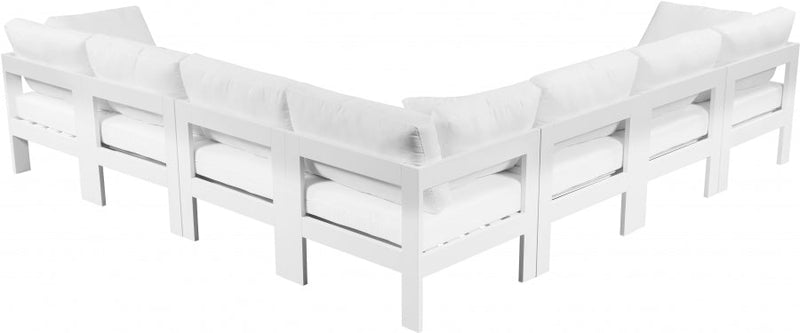 [HOT DEAL] Nizuc Fabric / Foam / Aluminum White Outdoor Patio Modular Sectional