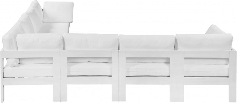[HOT DEAL] Nizuc Fabric / Foam / Aluminum White Outdoor Patio Modular Sectional