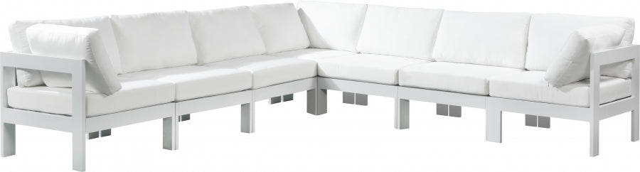 [HOT DEAL] Nizuc Fabric / Foam / Aluminum White Outdoor Patio Modular Sectional