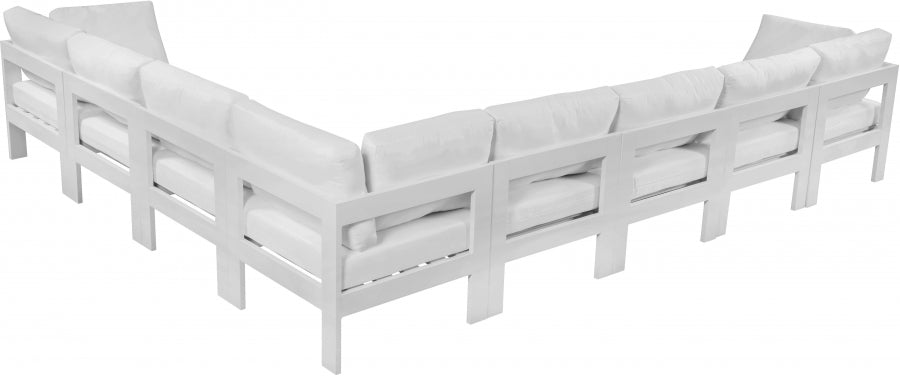 [HOT DEAL] Nizuc Fabric / Foam / Aluminum White Outdoor Patio Modular Sectional